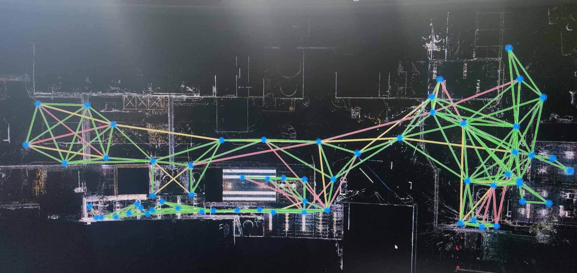Detalhe de uma nuvem de pontos de um interior.